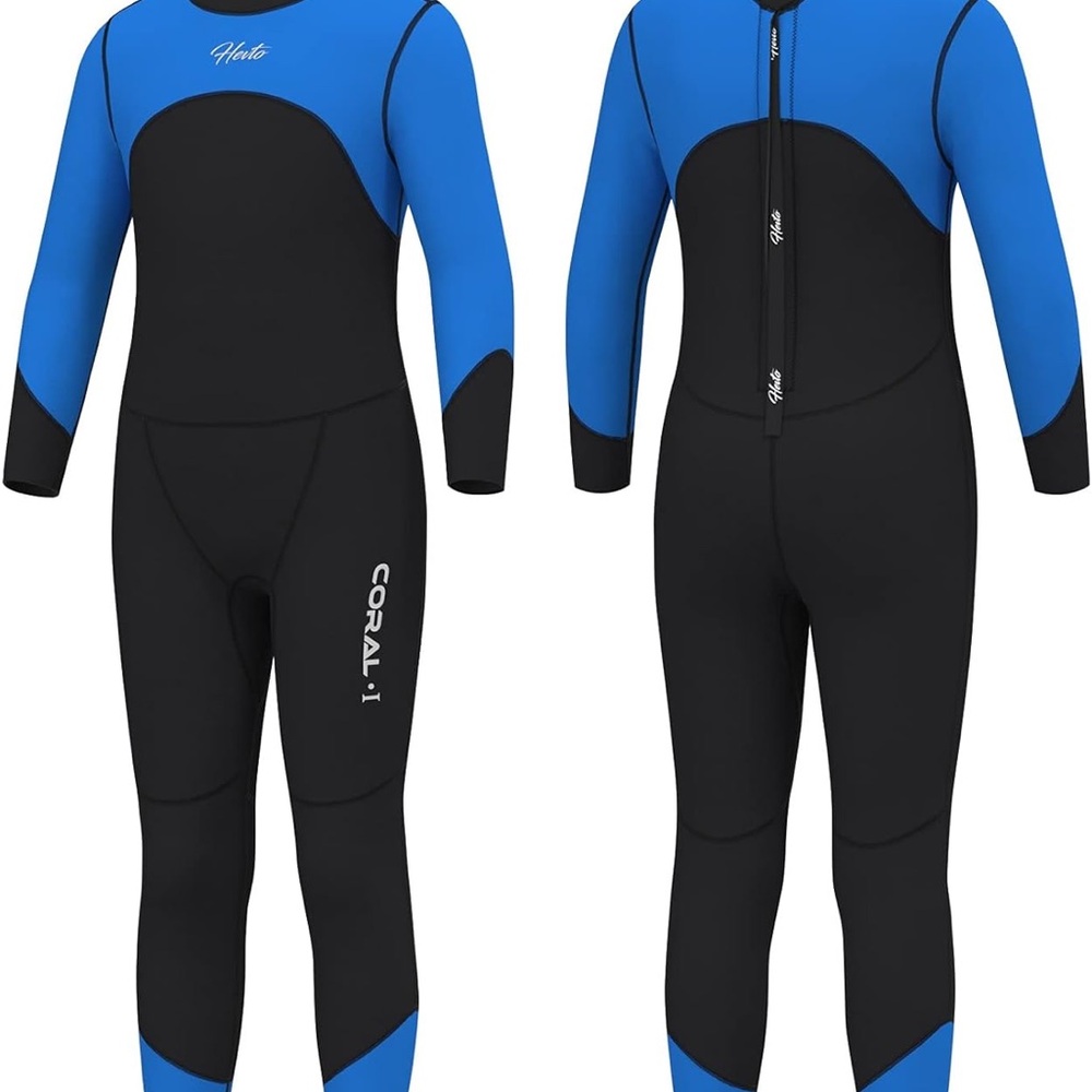 Hevto wetsuits for kids, 3mm Neoprene Long sleeves, Size 6T